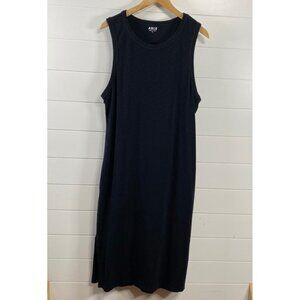 Able Womens Cotton Blend Tank Maxi Dress sz XL Black Comfort Ethical Sustainable
